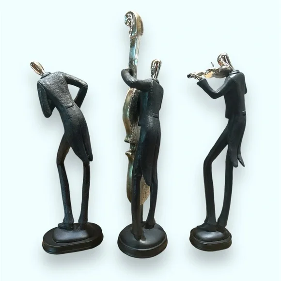 Uttermost Jazz Music 18" High Metal Musician Table Sculptures Set of 3